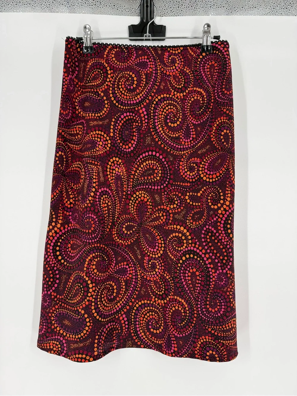 Y2K Vintage Fire Los Angeles A-Line Midi Skirt Polka Dot Retro Boho Medium